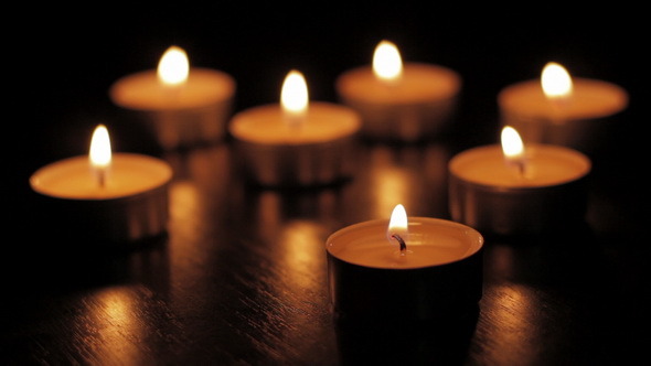 Tea Light Candles in the Dark preview image