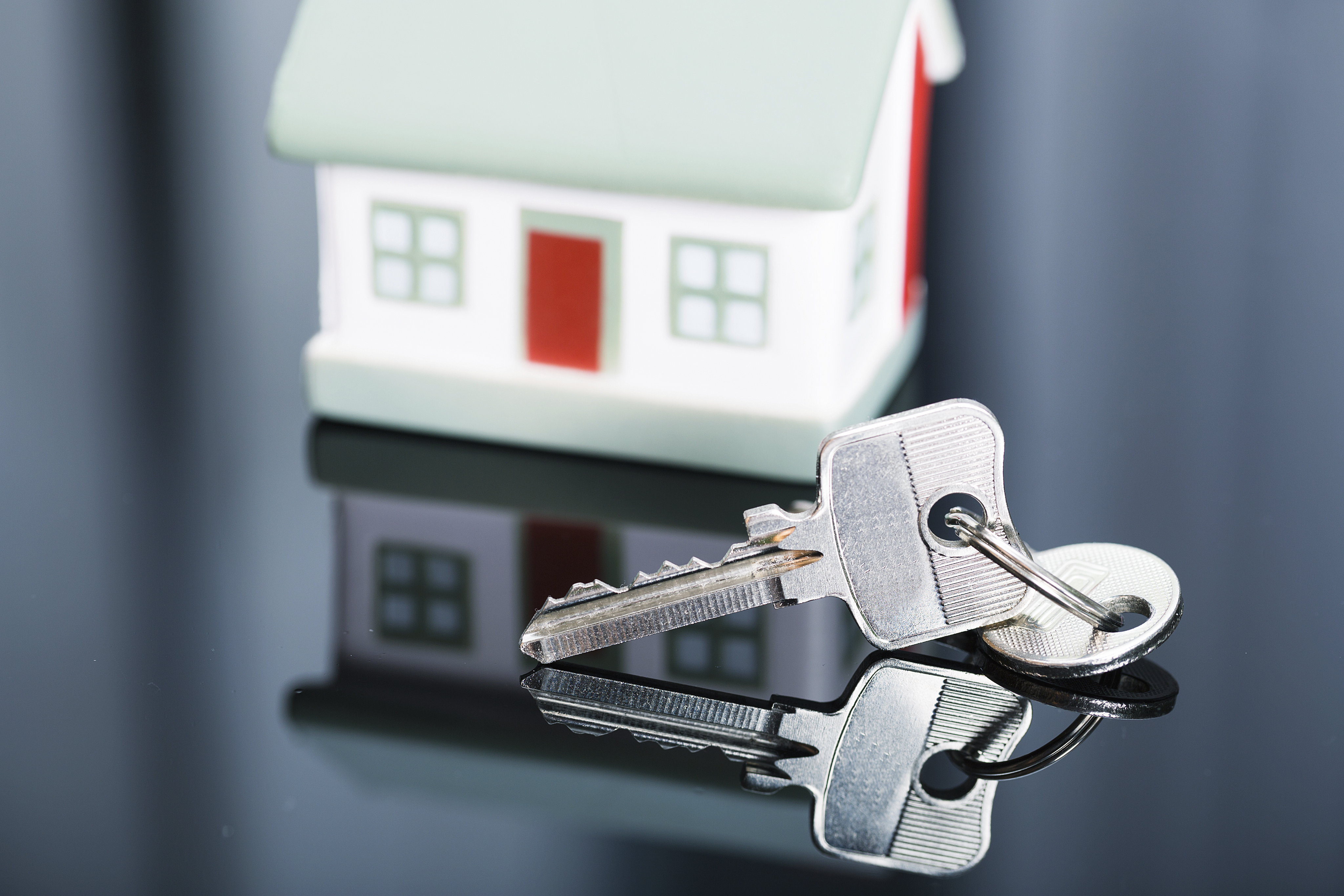 Keys with house on background.